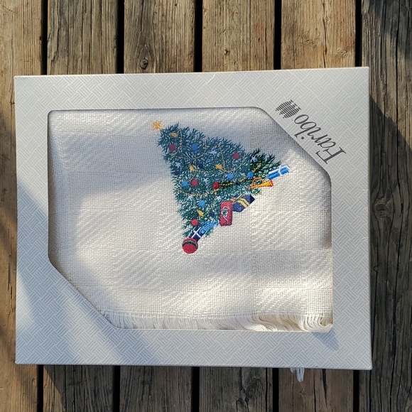 Vintage Other - Vintage 80s Faribault Woolen Mills Embroidered Christmas Tree Wool Blanket